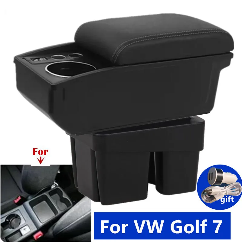 Auto Armlehne box Für VW Golf 7 Armlehne box Für Volkswagen Golf 7 Mk7 Lagerung box tasse halter Retrofit Auto Zubehör 2014-2019