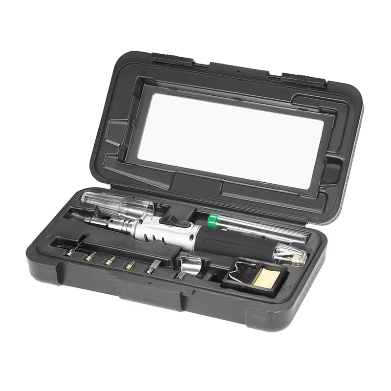 ABNO-10 In 1 Gas Soldering Iron Case Set Multifunctional Automatic Ignition Lighter Cordless Welding Torch Pen Repair Tool