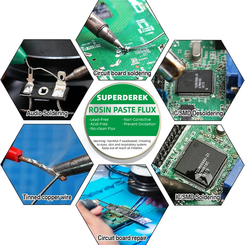 معجون تدفق لحام عالي الدقة لحام رقاقة إلكترونية PCB PGA BGA مناسب لصيانة الإصلاح الإلكترونية الدقيقة
