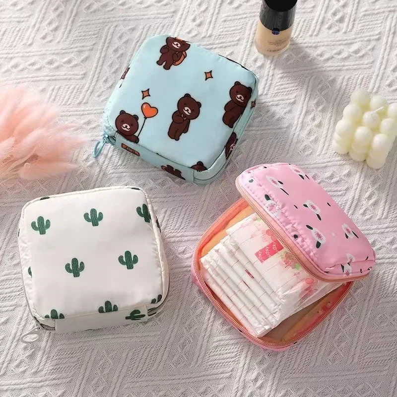 Women Tampon Pouch Napkin Cosmetic Bags Organizer Ladies Makeup Bag Girls Hygiene Pad Bag Lipstick Sanitary Pads Storage Bag