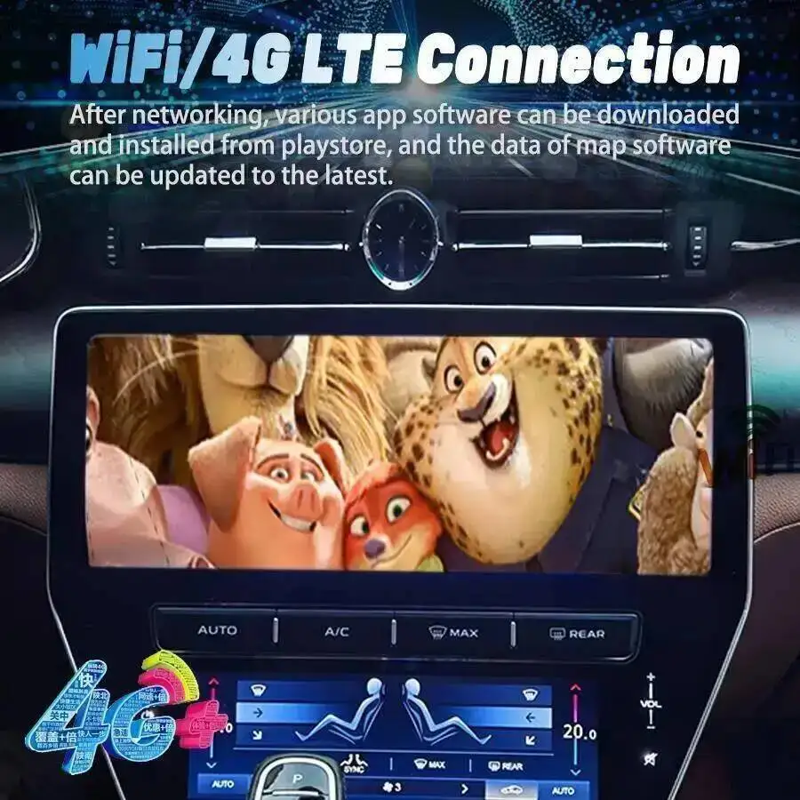 

22inch Qualcomm Curved Screen Android For Maserati Quattroporte 2013-2020 Wireless CarPlay Auto GPS Bluetooth Navigation Stereo