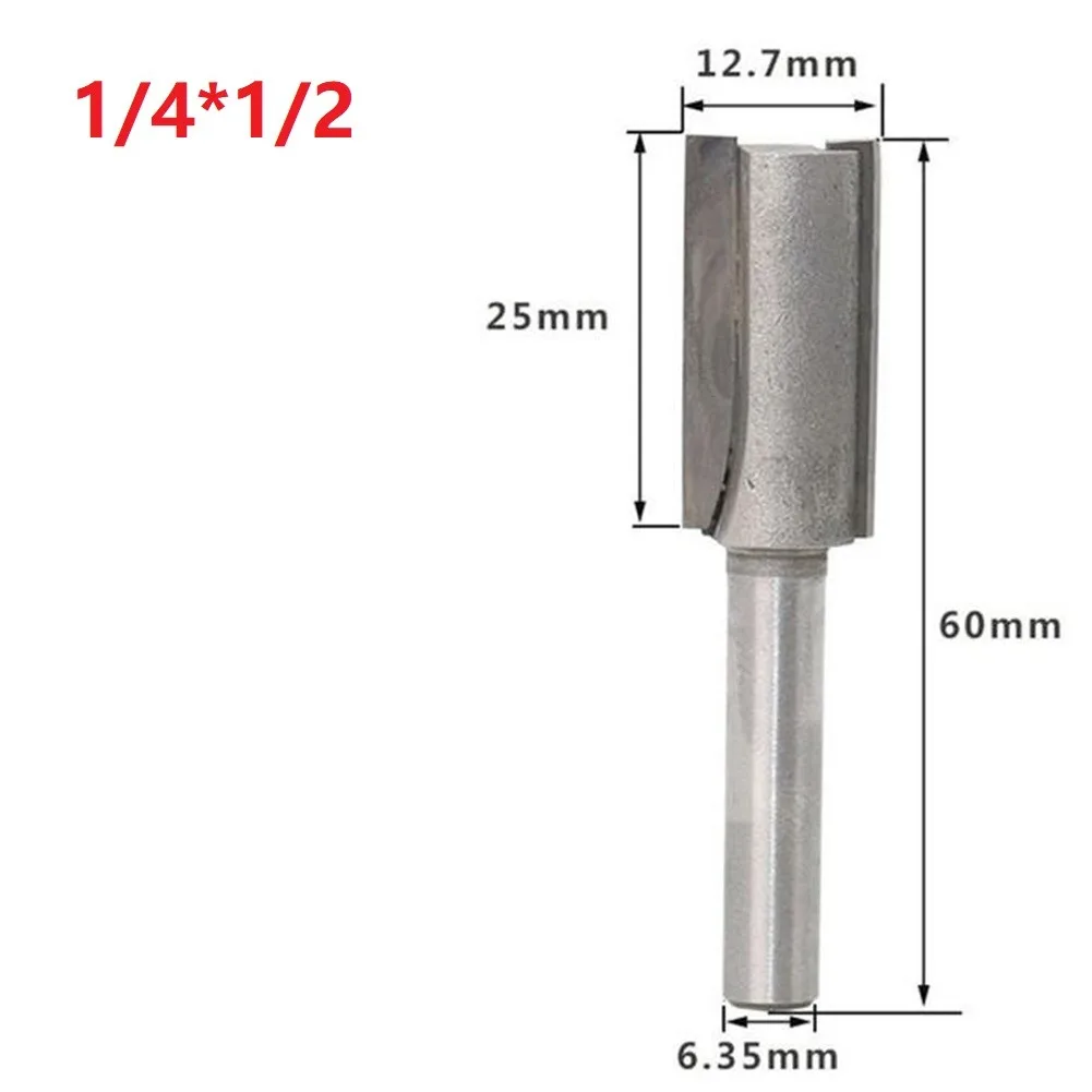 1pc 1/4Inch Shank Shank Straight Router Bit Tungsten Carbide Single Flute Bit Wood Milling Cutter For Wood Woodworking Tool