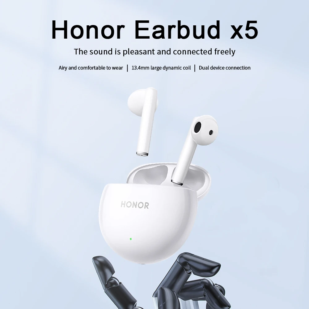 CN Version Honor Earbuds X5 TWS Earphone HIFI Tone Quality Noise Cancelling 27 Hour Battery Low Latency True Wireless Headphone