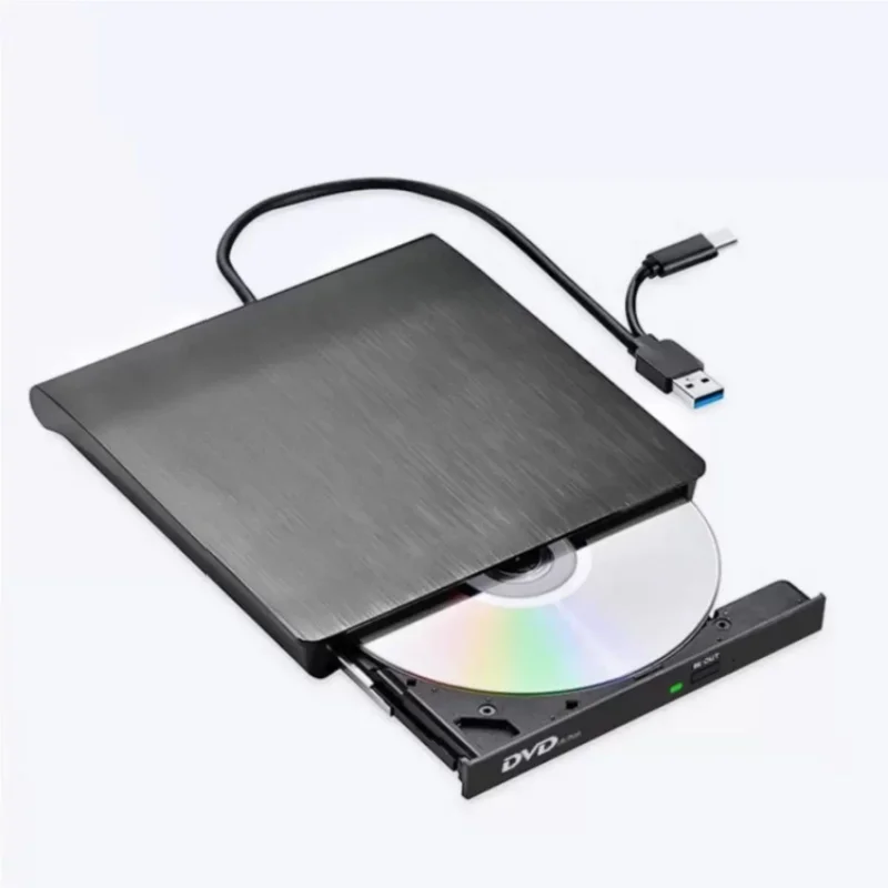 Externes DVD-Laufwerk für Notebooks, USB 3.0/Type-C-kompatibel, CD-Lesegerät, optischer Disc-Brenner für Laptops – Detail 5