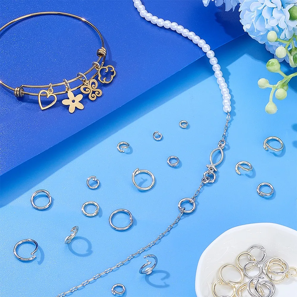40pcs 14K Gold Plated Locking Jump Rings Set