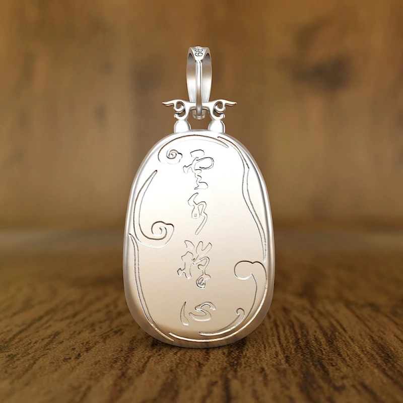 BOCAI S999 Sterling Silver Pendants for Women Men New Fashion Avalokitesvara Buddha Argentum Amulet  Jewelry Wholesale