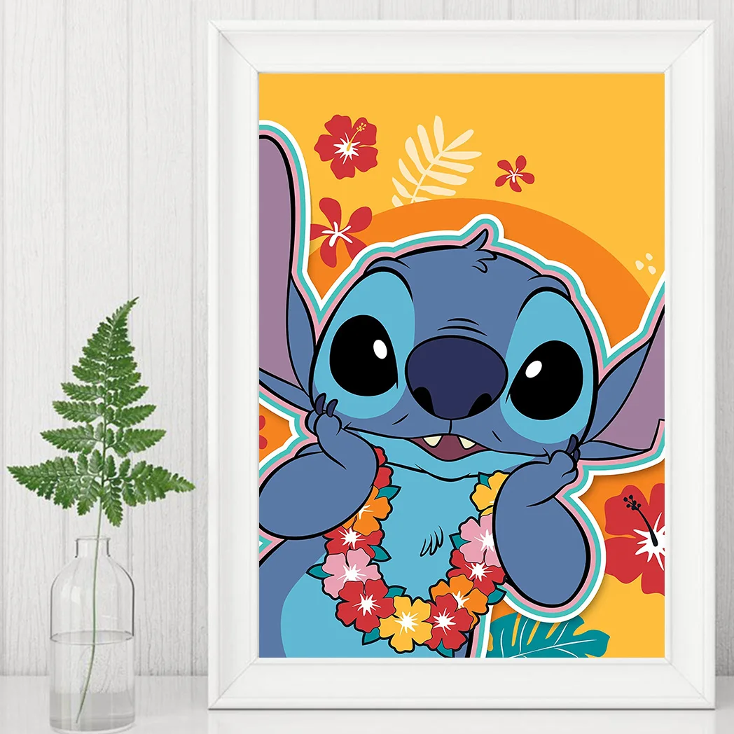 MINISO Disney Lilo & Stitch Cartoon Wall Art Posters Canvas Painting Bedroom Living Room Home Decor HD Anime Retro Style Mural