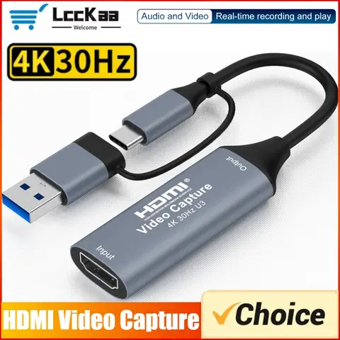 4K HDMI To USB 3.0 Type C Video Capture Card for Gaming Live Streaming Video TV Recorder Live Streaming for PS4 Xbox VLC OBS Etc