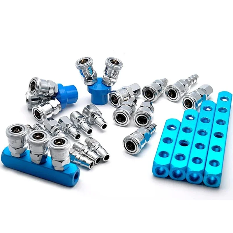 

Pneumatic Fitting Compressor Fittings 1/4 Quick Connector Air Gas Distributor For Pump Tool Coupler Manifold Multi Splitter