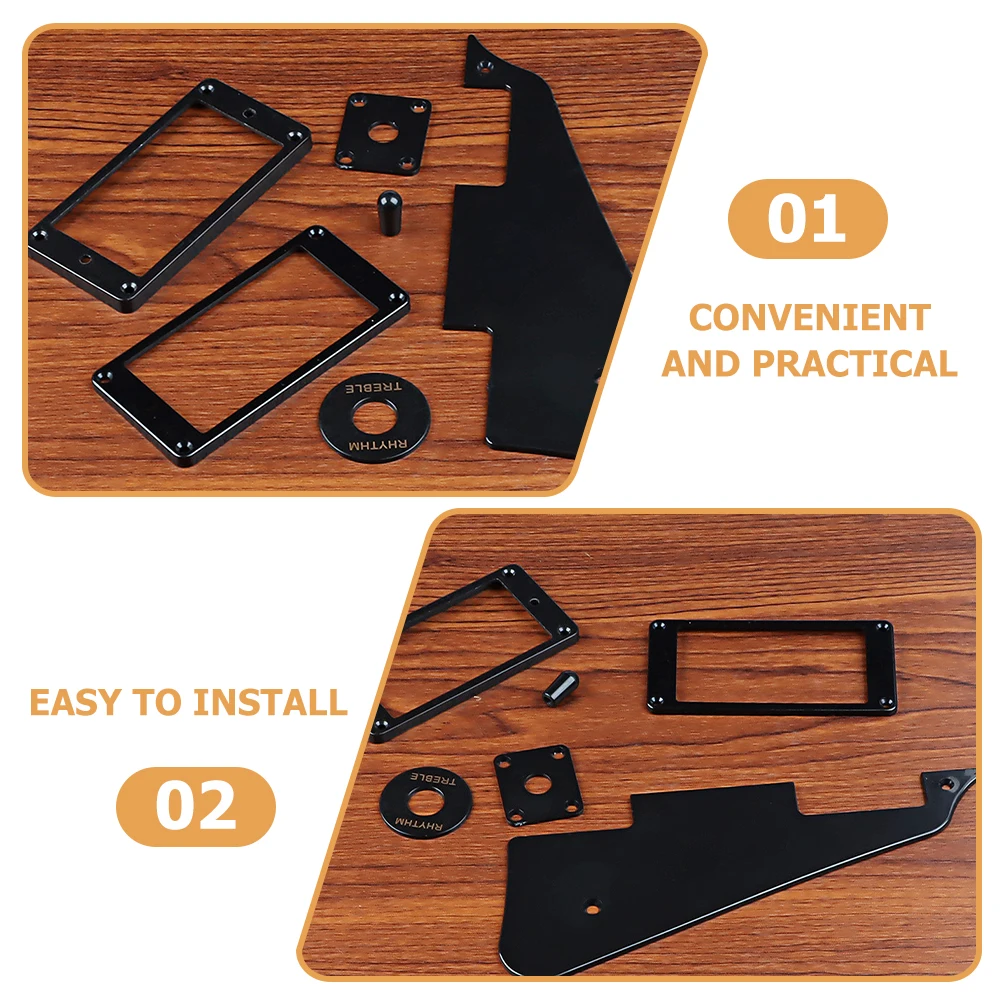 

Black Plastic Cover Plate for Guitars Durable Lightweight Guitar Parts Acoustic Electric Protector Pickguard Set LP110