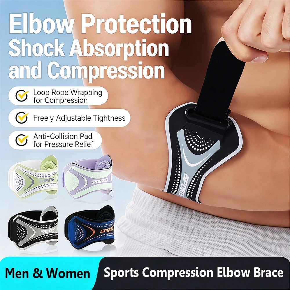 1/2 Stück Ellenbogenbandage für Tennis- und Golfer-Ellenbogen, verstellbarer Kompressions-Ellenbogengurt mit Polsterunterstützung für Männer und Frauen, Sport, Fitness – Detail 1