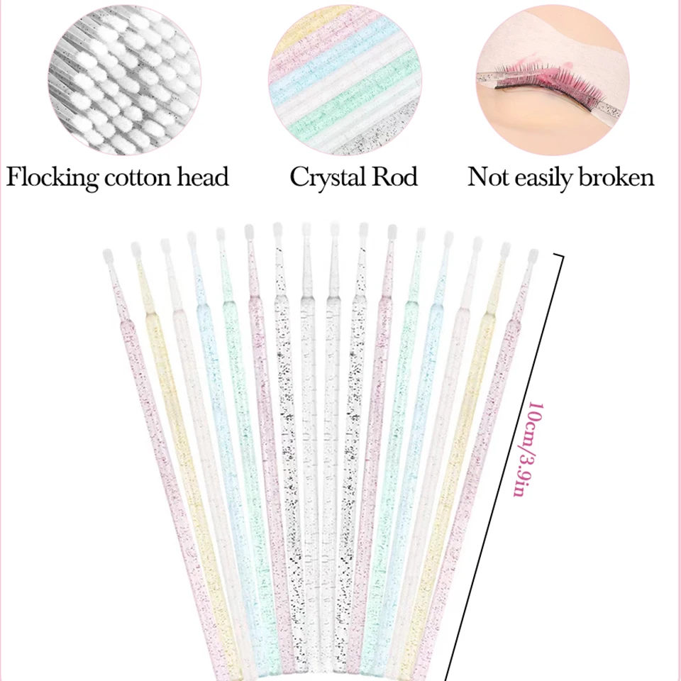 AGUUD Disposable Lash Brushes Swab Makeup Lip Brushes Mascara Wands Applicator Cosmetic Silicone Brush Eyelashes Removing Tools