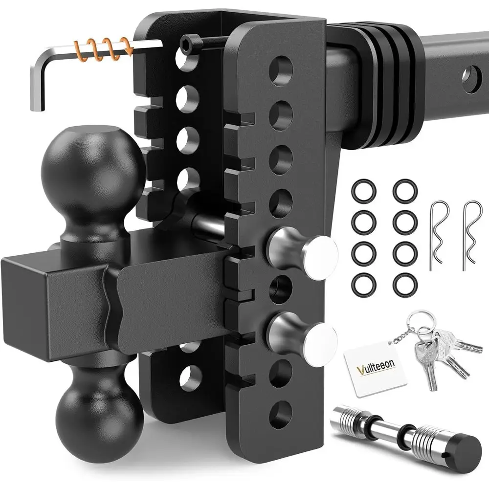 

6-Inch Drop Hitch for 2-Inch Receivers, Dual-Ball 2'' & 2-5/16'', 20,000 lbs Capacity, Heavy-Duty Anti-Theft Hitch