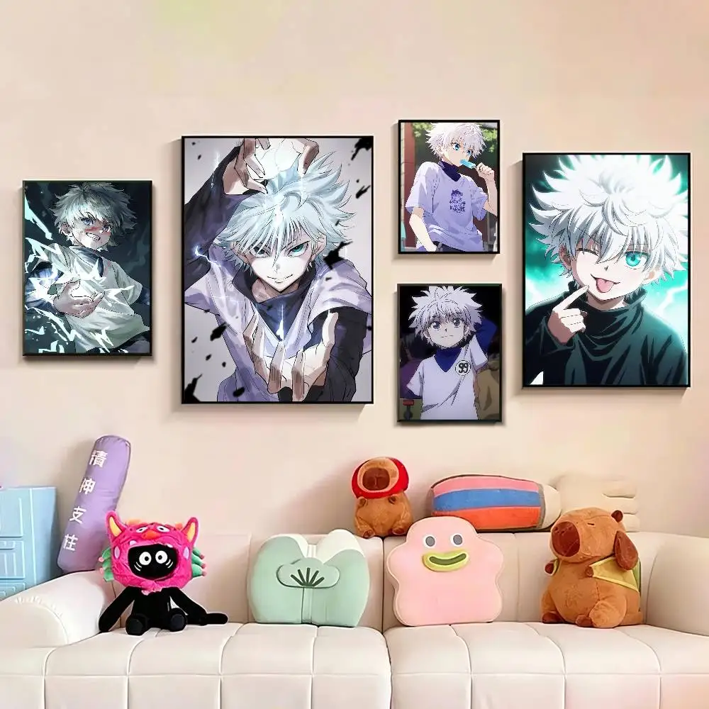 

K-Killua Zoldyck H-Hunter X H-Hunter PosterPerfect Space Sticker Self Adhesive for Office Home Theater Wall Art Decor Fancy Gift