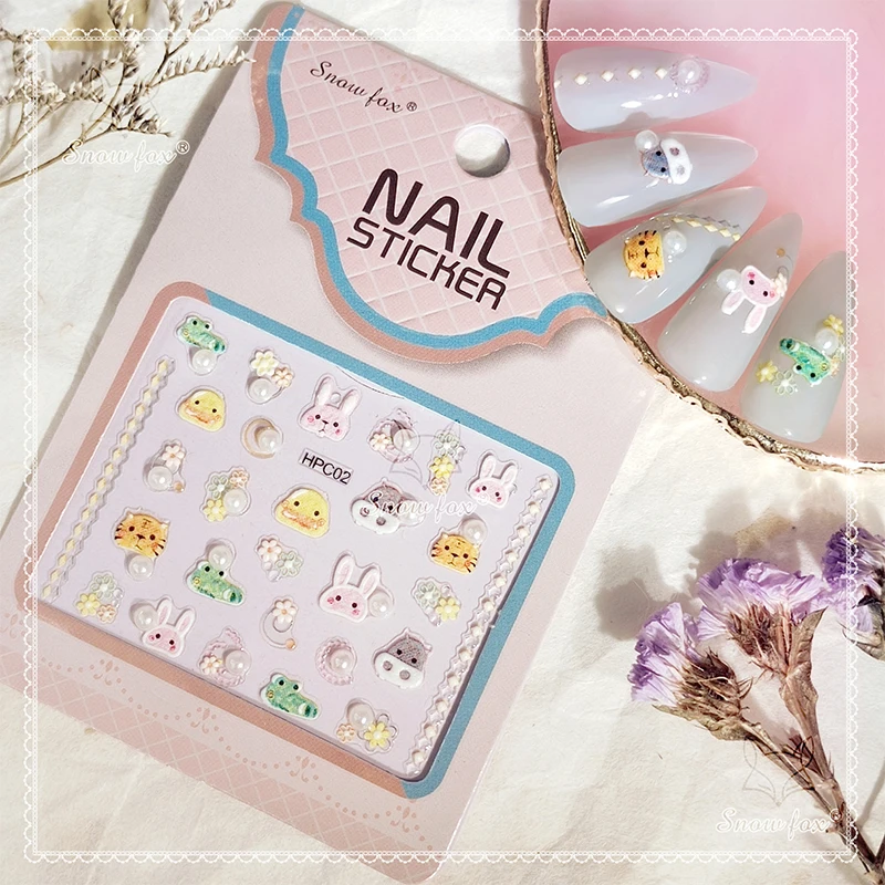 Slim 3D New Multi-Color Nail Art Sticker with Pearl Decorative Pattern-Stylish High Quality Nail Art Sticker