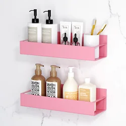 2PCS Pink Iron Magnetic Refrigerator Side Shelves Kitchen Toilets Organizer Spice Seasoning Storage Rack Household Accessories