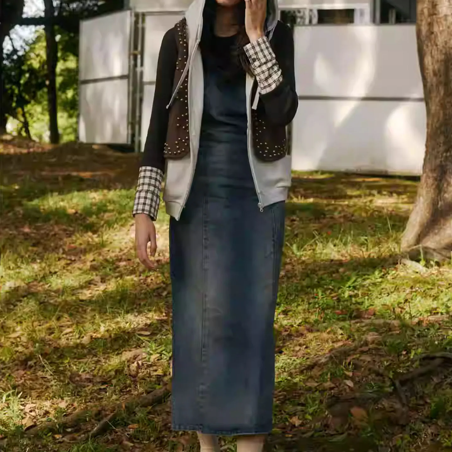 Faionable ميدي الدينيم الدكتور المرأة Sle Personali الخريف 2025 وصول جديد Z Svel جولة Ne ملابس يومية #2