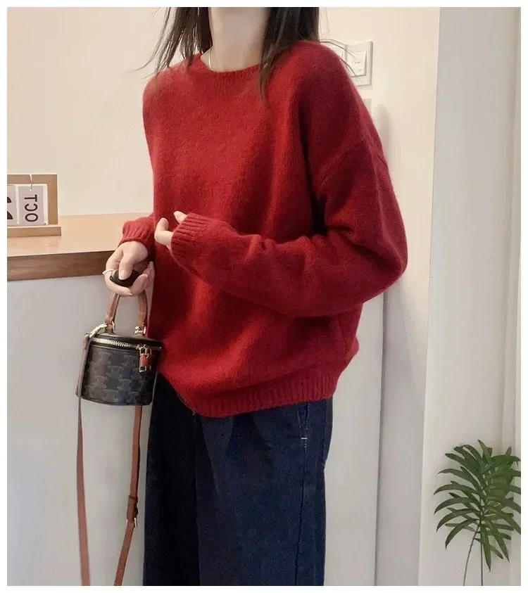 Cashmere Sweater Women High Quality Round neck Loose Thick Sweater Large size Pullover Shirts Winter Winter sweater woman