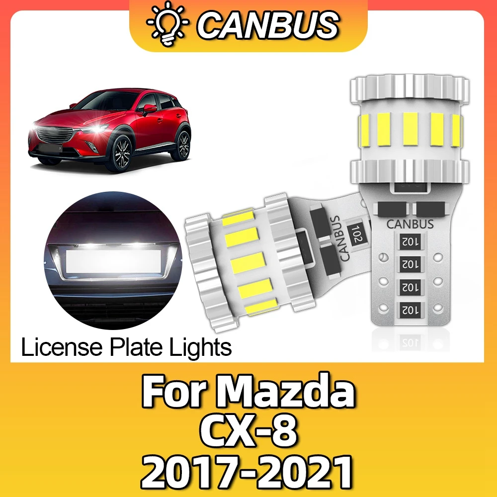 W5W T10 LED Bulbs Canbus 194 168 LED Car Map Dome Interior Parking License Plate Lights For Mazda CX-8 2017 2018 2019 2020 2021