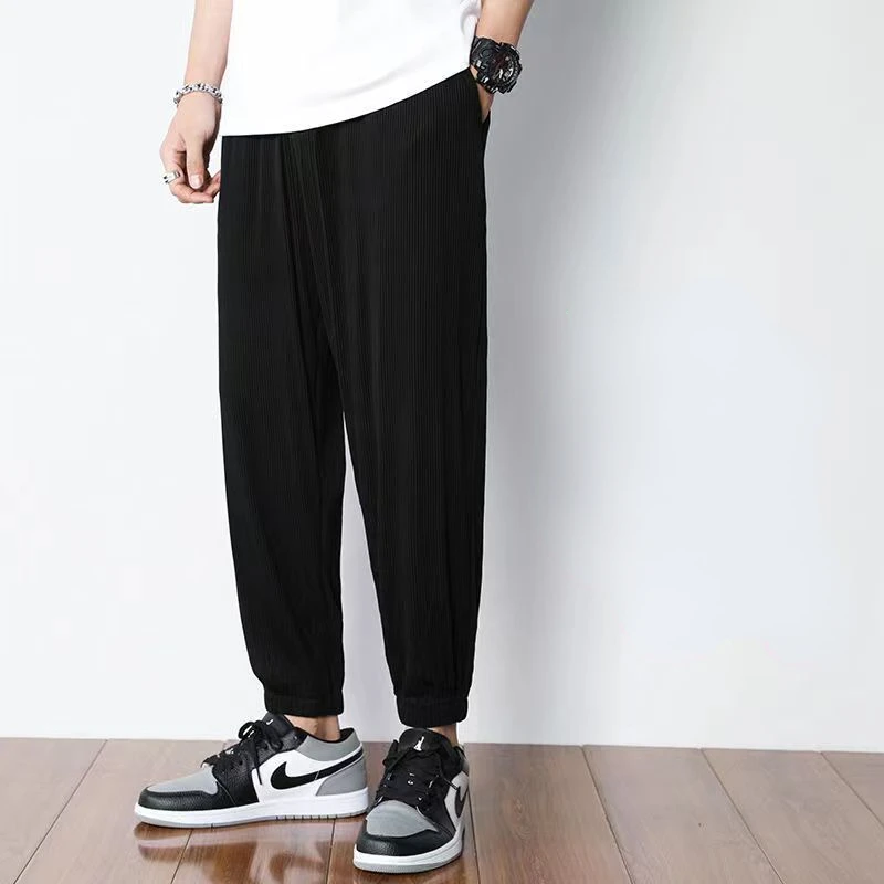 Summer Ice Silk Loose Pants for Men Wide Leg Casual Pants Premium Quality Loose Drape Pants