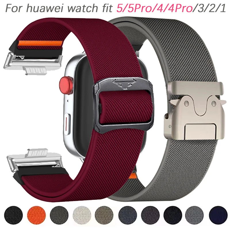 Fallschirmgurte für HUAWEI Watch Fit 5 Pro, Fit 4, Fit 3, Ersatzarmband, Sport-Nylon-Armband, Correa für Huawei Fit 2, 1