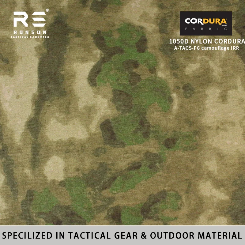 

1000D Nylon A-TACS-FG Cordura PU Camouflage Tactical Waterproof Outdoor Cordura Fabric Durable use for Tactical gears
