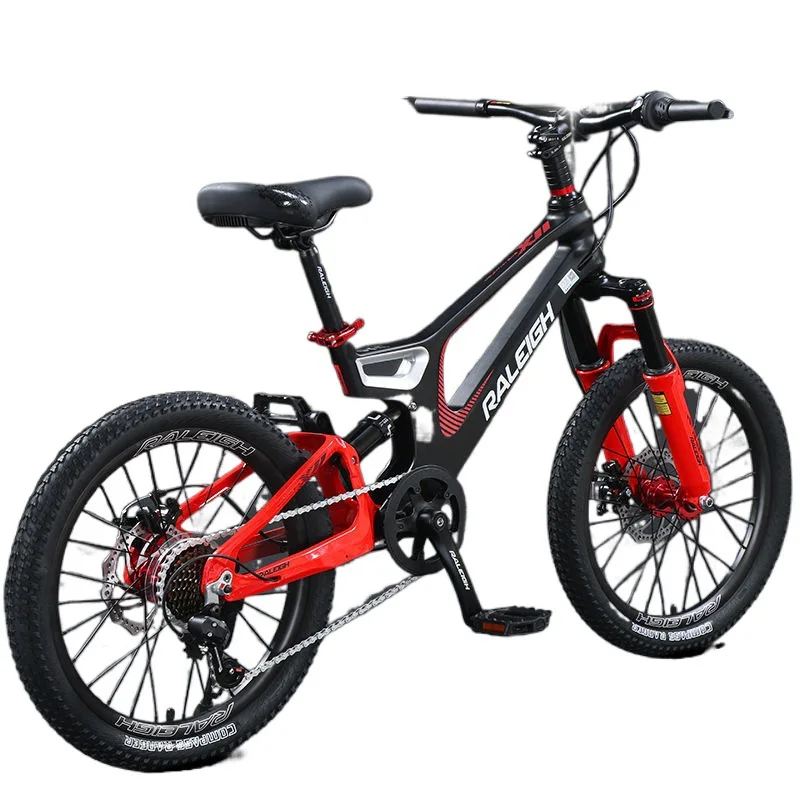 Amortiguador doble para bicicleta de montaña para niños, aleación de magnesio, freno de disco de velocidad Variable, ligero