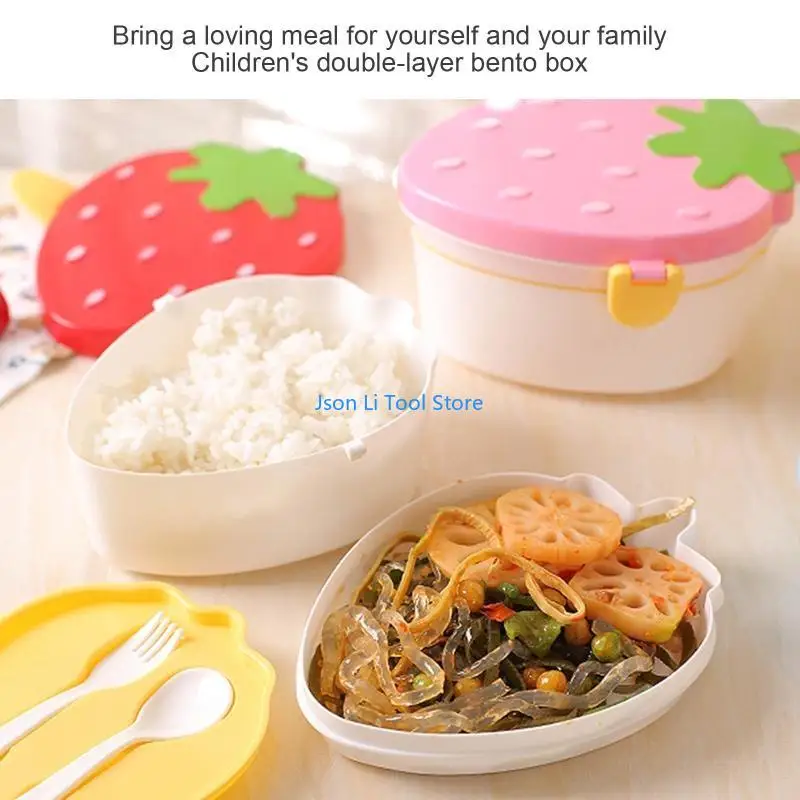 Y08D Boîte à lunch Conteneurs pour enfants Adultes Boîte à bento Strawberry Lunches Bento Boîtes Boîte à soupçon Microwavable à