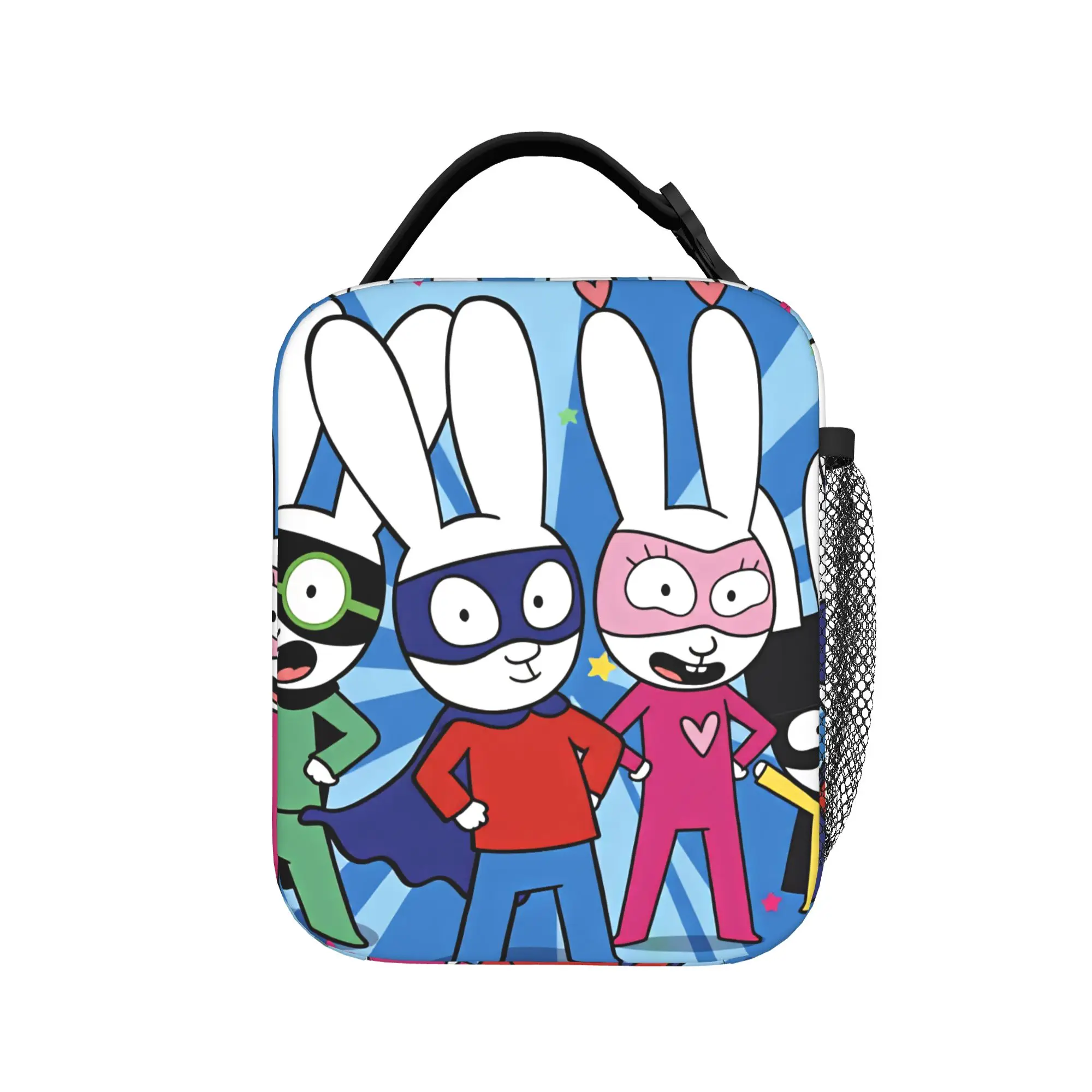 Simons Super Rabbits   Lunch Bag  Retro Lunch Box For Child Office Portable Cooler Bag Oxford Designer Thermal Lunch Bags