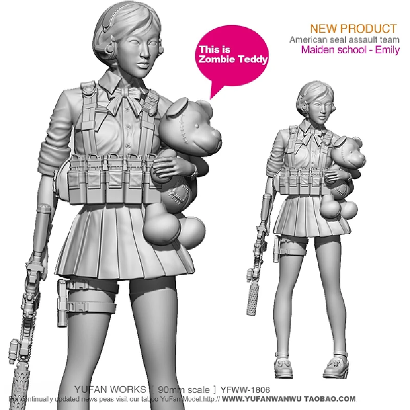 

1/18 Modern School Uniform Girl Resin Model Figure Gk Micro Miniature 3d Printed White Model Toy Unassembled And Unpainted Kit