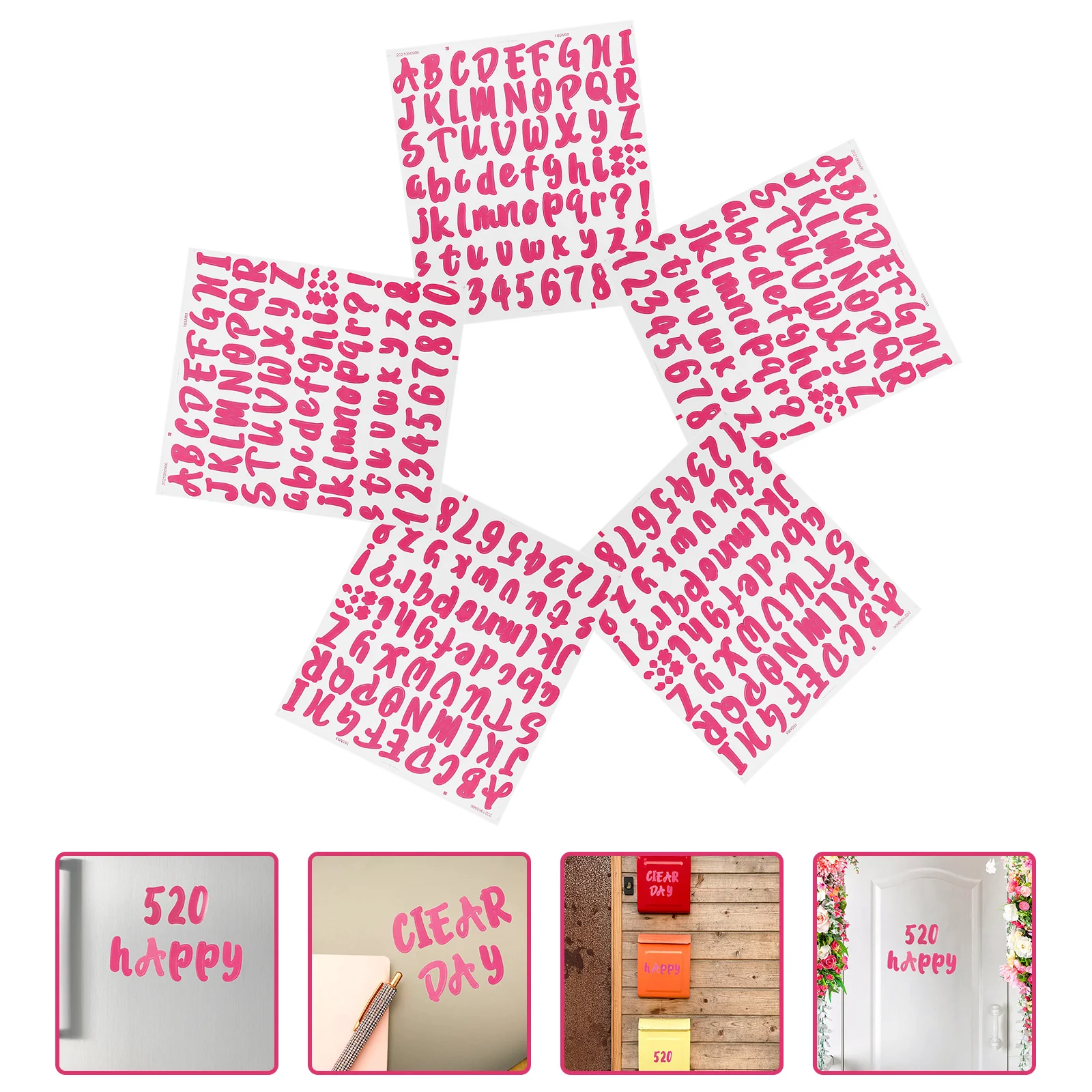 5 Sheets Wedding Birthday Party Numbers Letters Name Stickers Bulletin Board For Mailbox Business Multi-purpose Outdoor