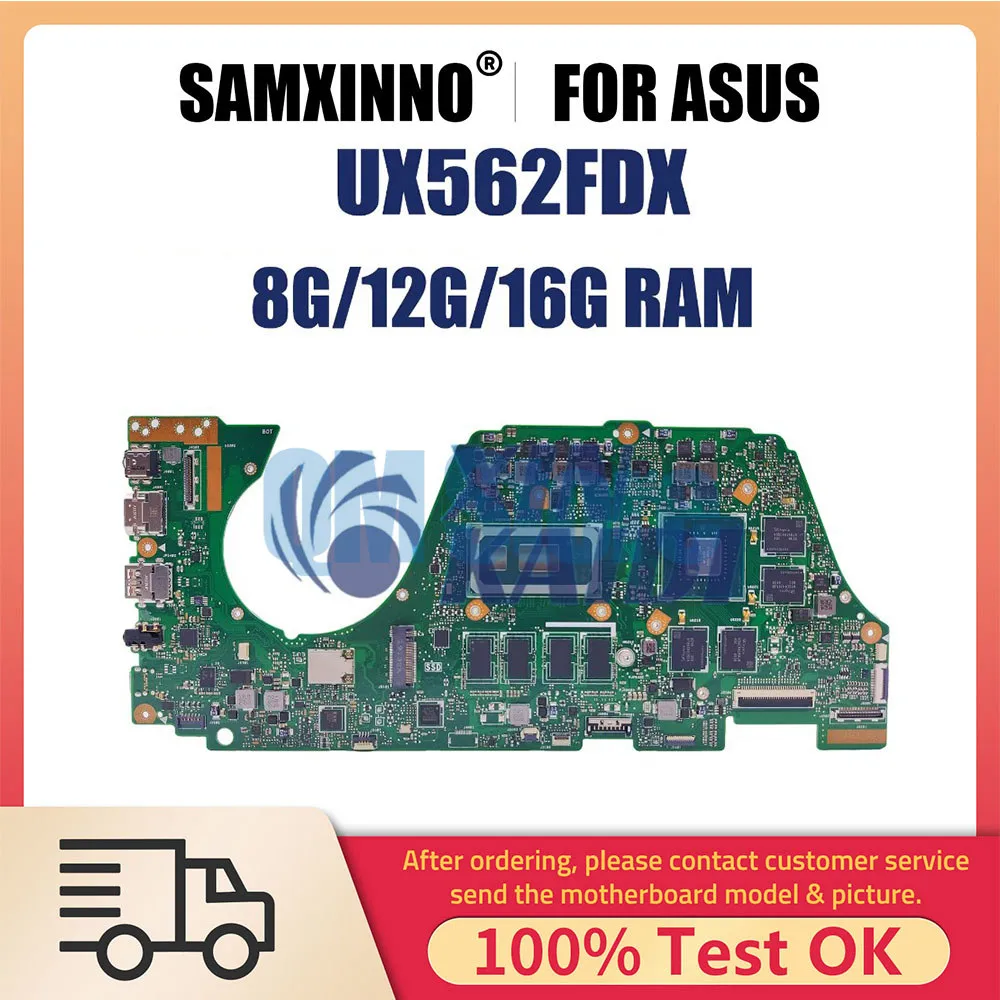 

Notebook Mainboard For ASUS Zenbook UX562F UX562FD Q536FDX Laptop Motherboard i5-8265U i7-8565U 8G 12G 16G RAM GTX1050 V2G