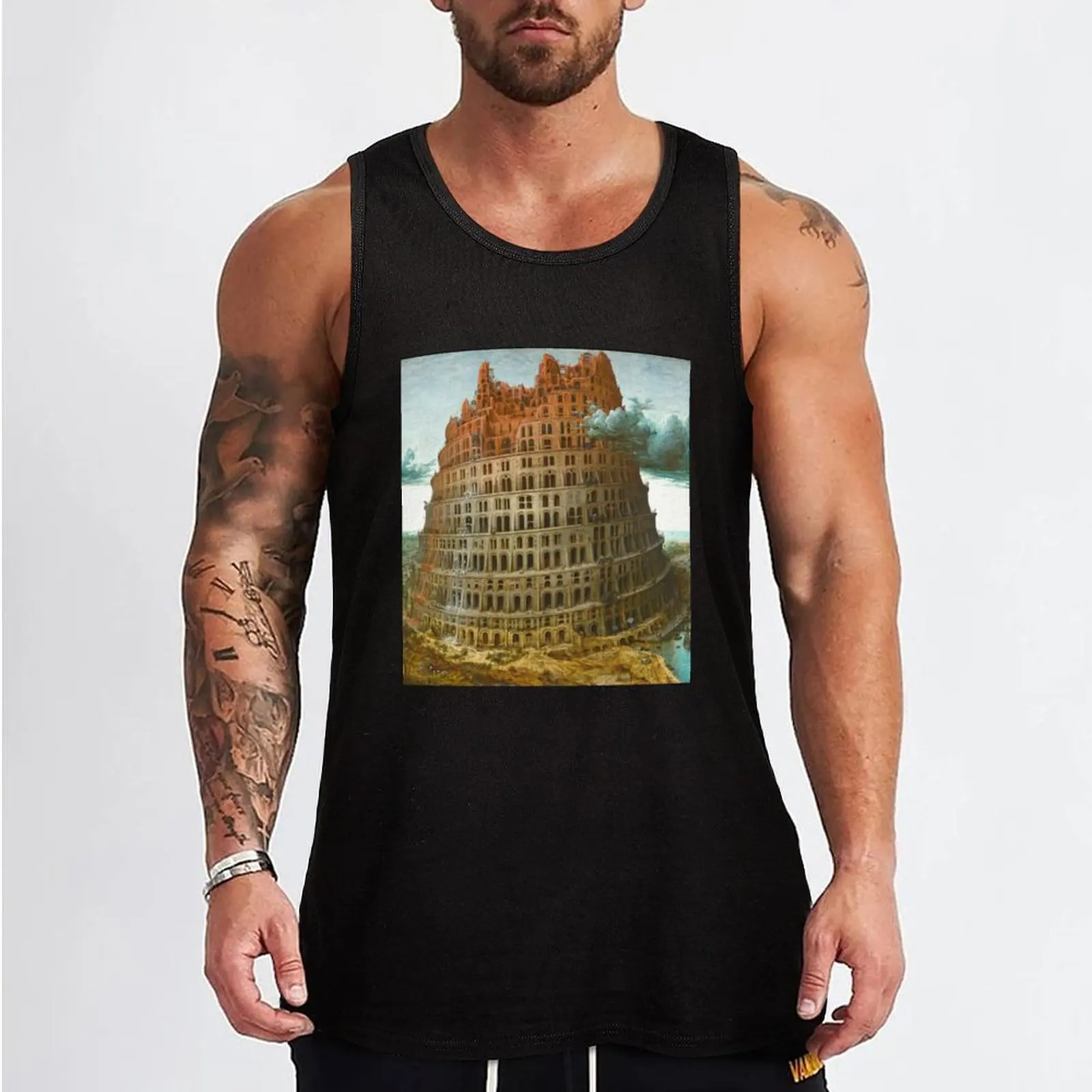 HD. The (Little) Tower of Babel, by Pieter Bruegel the Elder. HIGH DEFINITION Tank Top sexy clothes men Men's fitness t-shirt