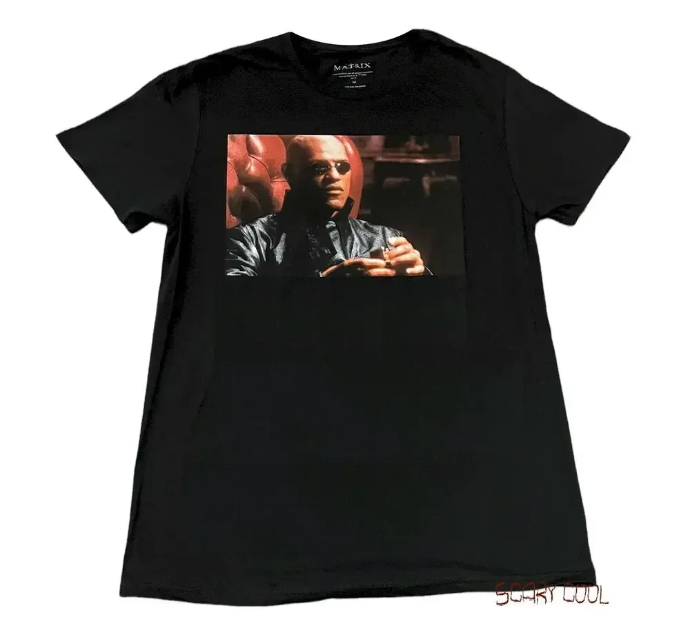 New The Matrix Morpheus Movie Poster 1999 Black Mens Vintage T-Shirt