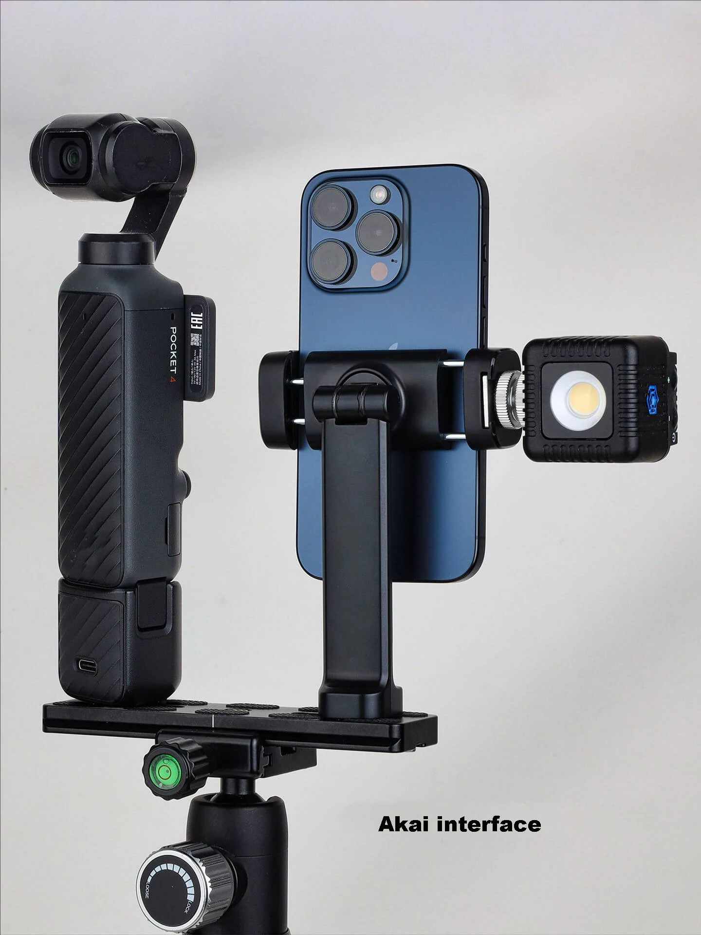 Phone aciton camera live streaming teleprompter two position mounts Pocket 4/3 Luna Ultra handhold desktop Expansion Stands