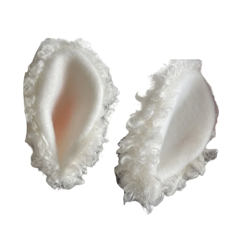 Sweet Lamb Ear Hairpieces Fuzzy Accessory for Daily Wear and Costume Parties