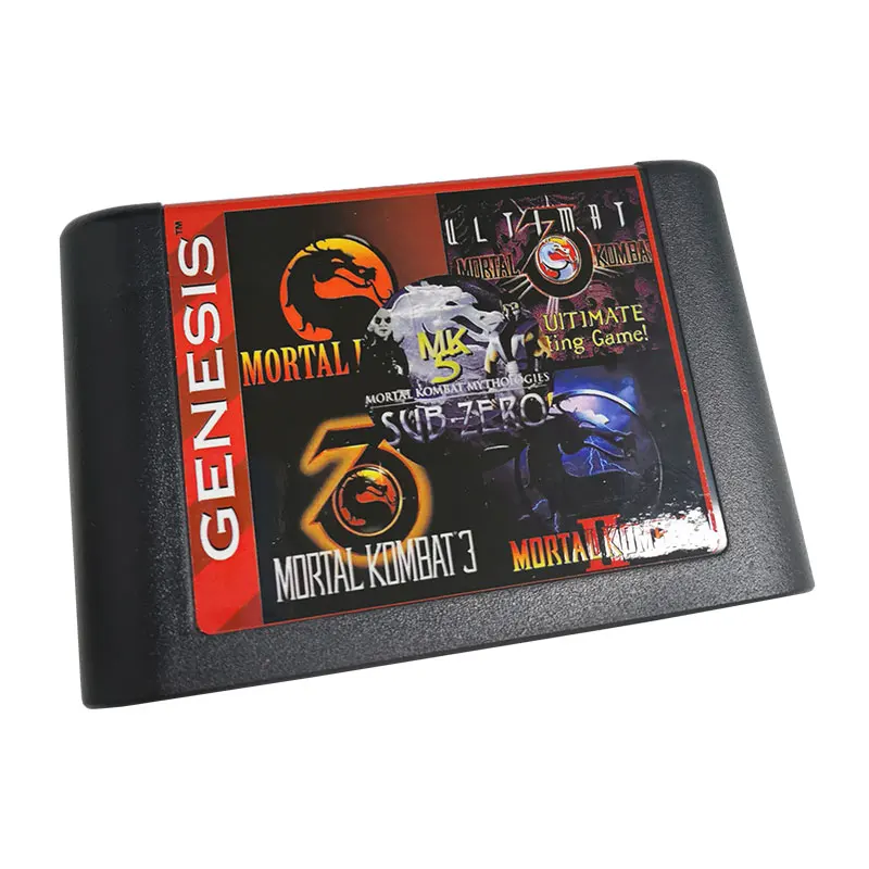 

16 BIT MD MORTAL KOMBAT Multicart Collections - 5 in 1 Genesis Games Cartridge For Classic Mega Drive Original Console