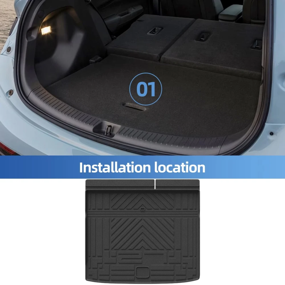 Für CHERY iCAR V27 2026 2027 TPE Fußmatten Kofferraummatte Rückenlehnenmatte Allwetter Wasserdichte Fußpolster Komplettset Kofferraumauskleidung LHD – Detail 3