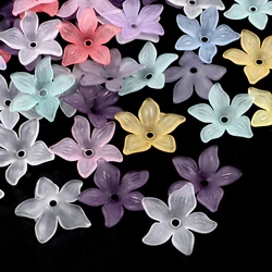 50/100pcs Flower Frosted Acrylic Beads Caps Mixed Color Loose Spacer Bead for Jewelry Making DIY Bracelet Necklace Accessories