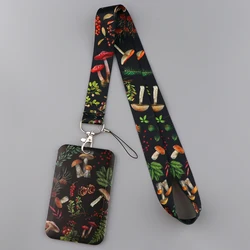 Mushroom Lanyard Plants Neck Strap for key ID Card Cellphone Straps Badge Holder DIY Hanging Rope Neckband Accessories