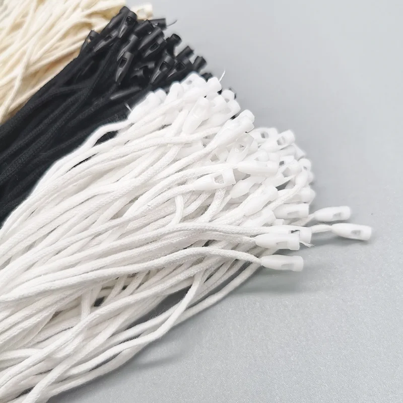 1000PCS/Lot Medium Cotton Bullet Head Hang Tag String, Single Strand Thick Cotton Rope for Clothing DIY Handmade Hanging Rope