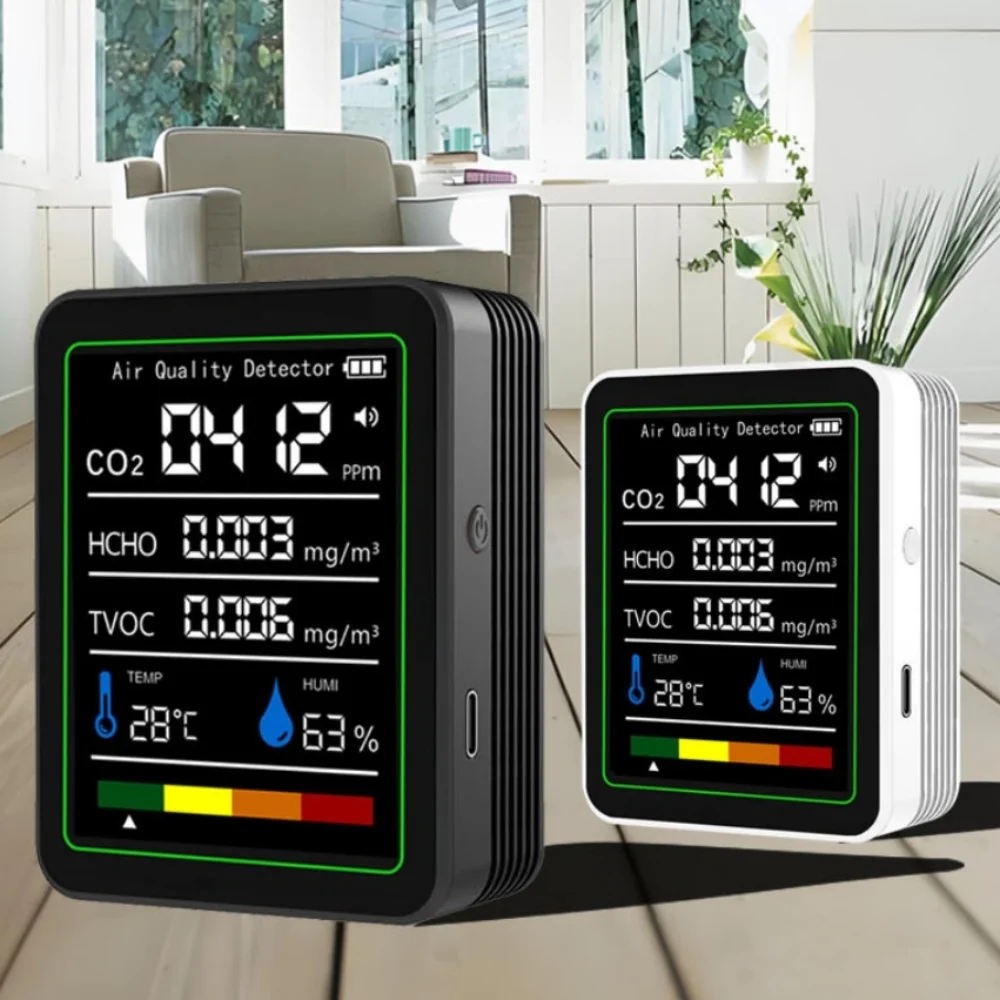 

Многофункциональный измеритель качества воздуха 5-в-1: прибор для определения TVOC, формальдегида, температуры, влажности и углекислого газа