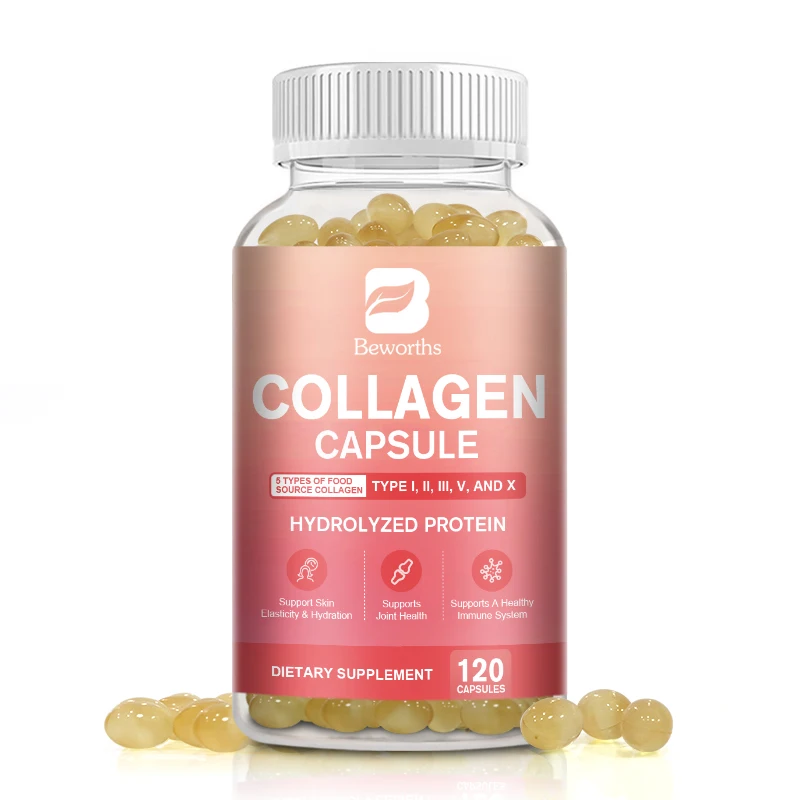 BW Collagen Capsules Hydrolyzes Protein Collagen Peptides Supplements for Skin ,Hair and Joint Health Brighten Improve Dullness