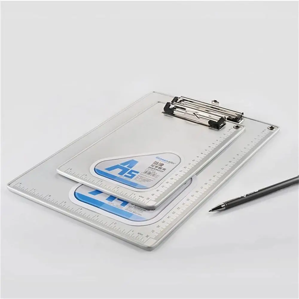 Collect Book Aluminum Alloy File Folder Paper Ticket Storage A4 Document Holder Writing Pads Clipboard Writing Board Clip