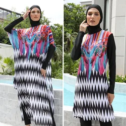 3/4PCS Modest Muslim Swimwears Burkini Women Swimsuit Set Islamic Full Cover  Swimwear Full Body Top with Pants Hijabs Suit