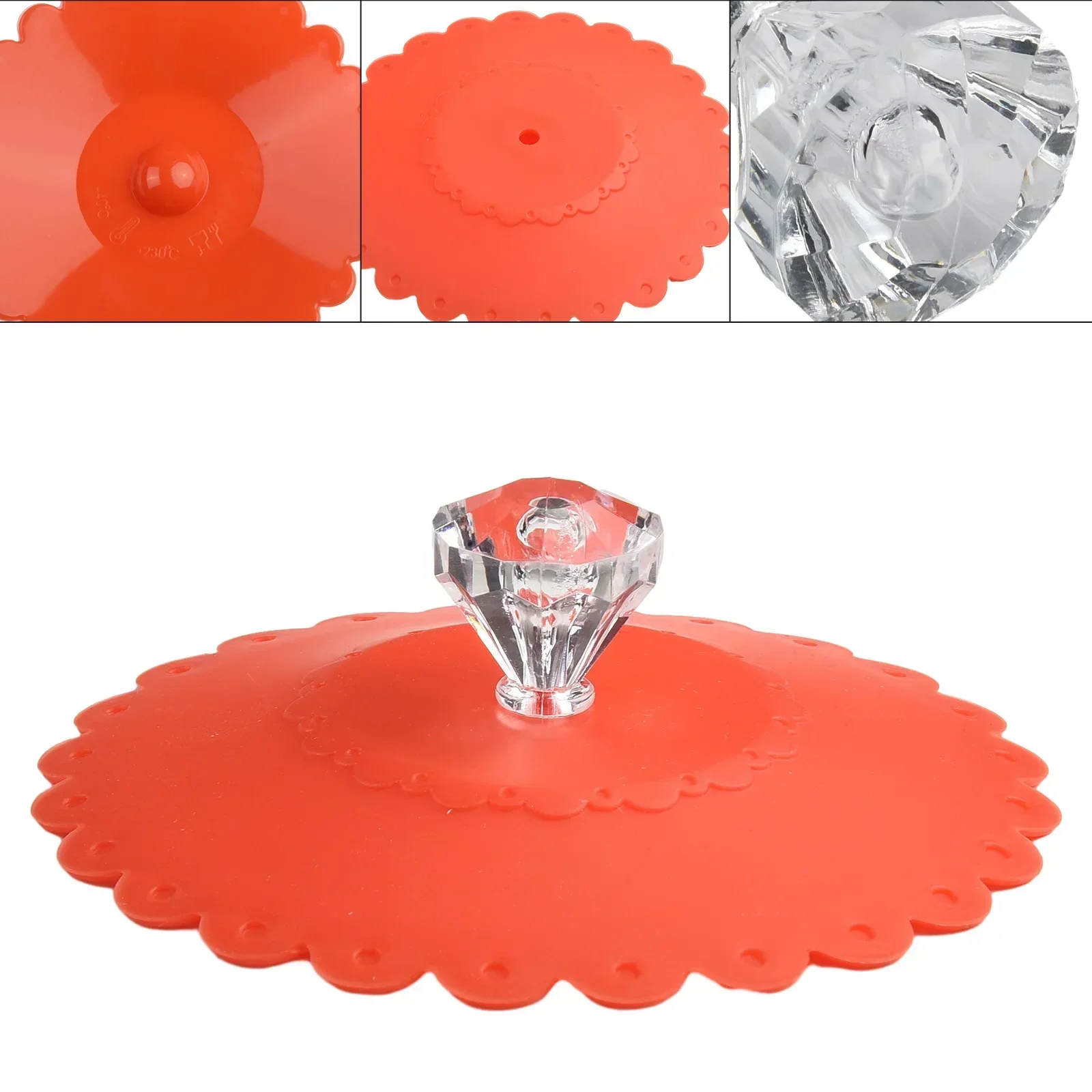 Silicone Food--Grade Diamond Lid Glass Drink Cover Cup Lid Anti-dust Coffee Mug Keep Warm Seal Silicone Drink Cup Lids