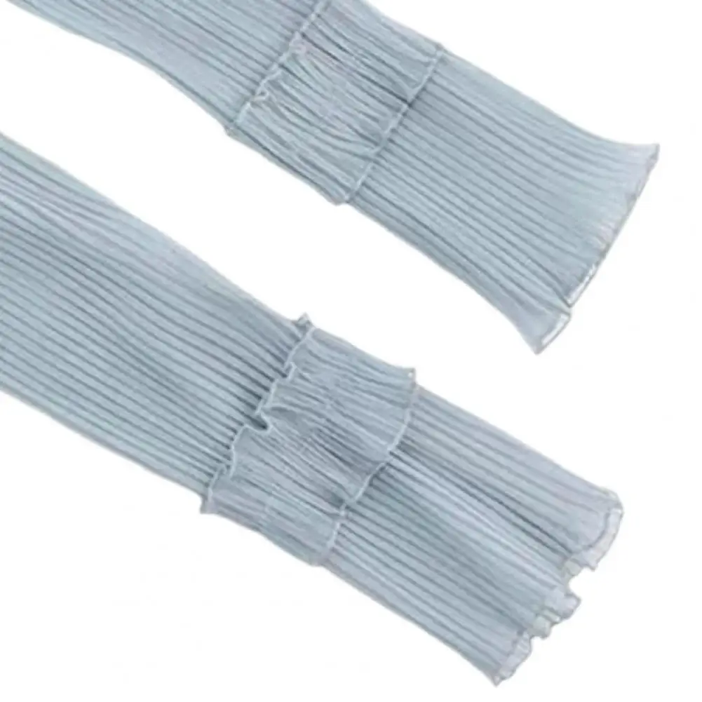 Breathable Arm Sleeves Women’s Long Tulle Arm Sleeves Sheer Sun Protection Gloves Ruched Bridal Fingerless Covers for Wedding
