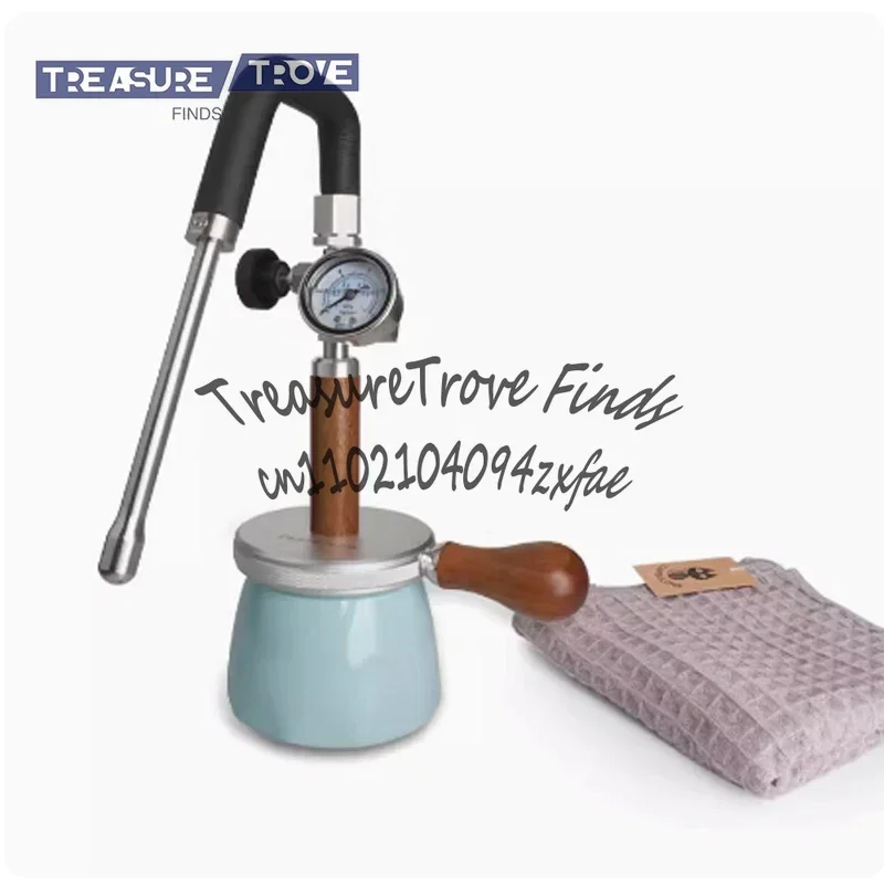 

Pneumatic 4bar Milk Frother Pneumatic Coffee Machine Steam Milk Frother Outdoor Travel Steam Milk Foam Pot for Coffee Cappuccino