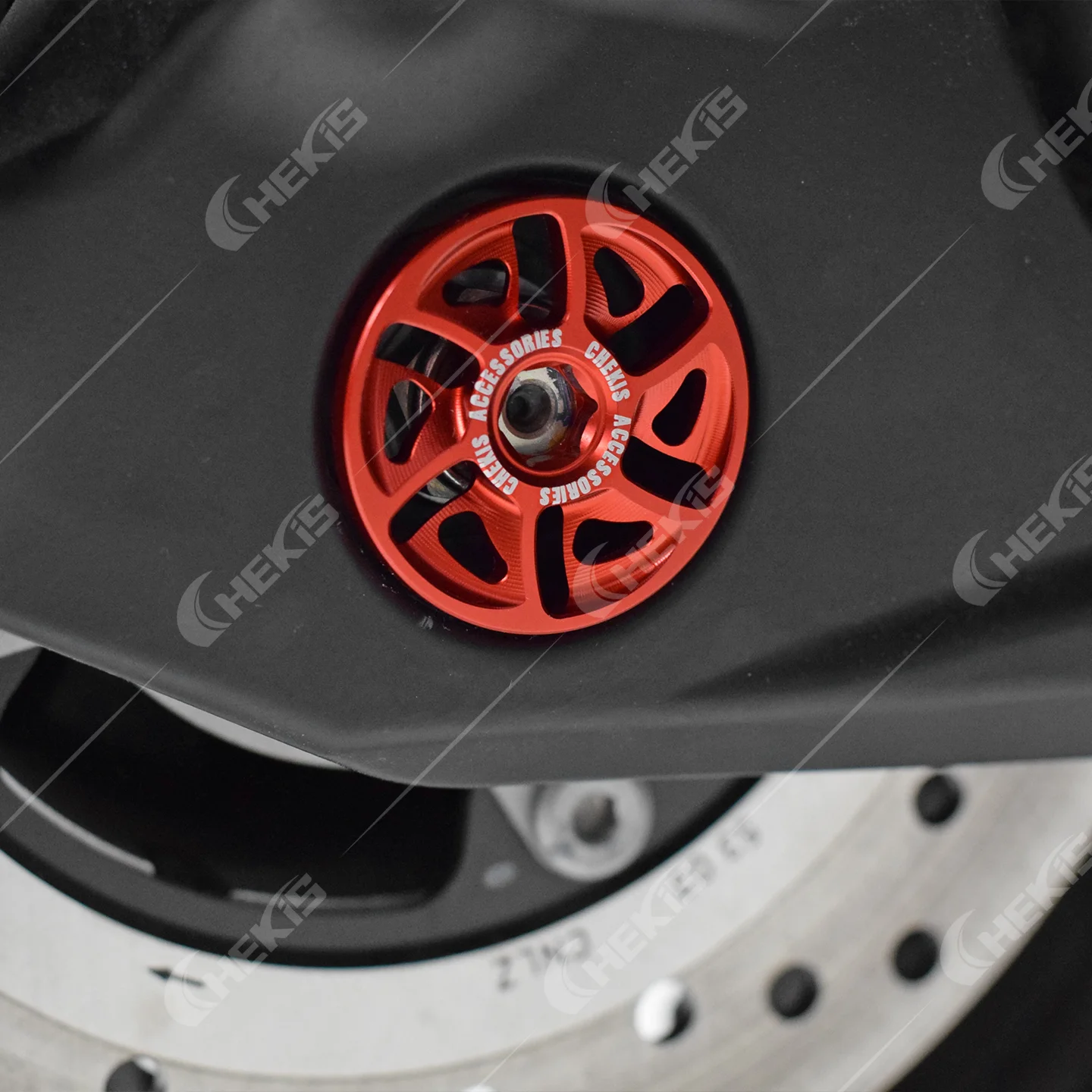 Chekis مناسبة لهوندا Adv350 Forza350/250 Nss350 حلقة زخرفية للمحور الخلفي المعدلة، غطاء معدني للمحور الخلفي، غطاء دوار من سبائك الألومنيوم
