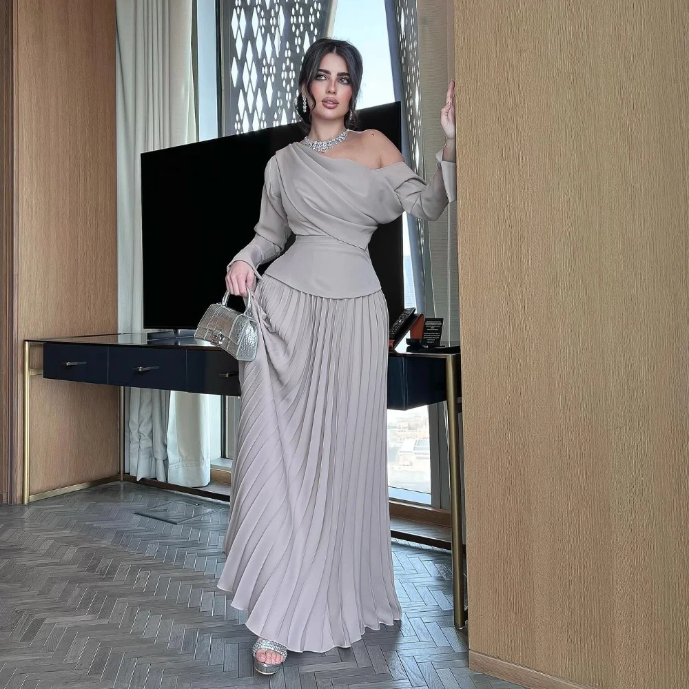 

Customized Chinese Style High Quality Jersey Pleat Draped A-line One-shoulder Long Dresses Bespoke Occasion Dresses Exquisite